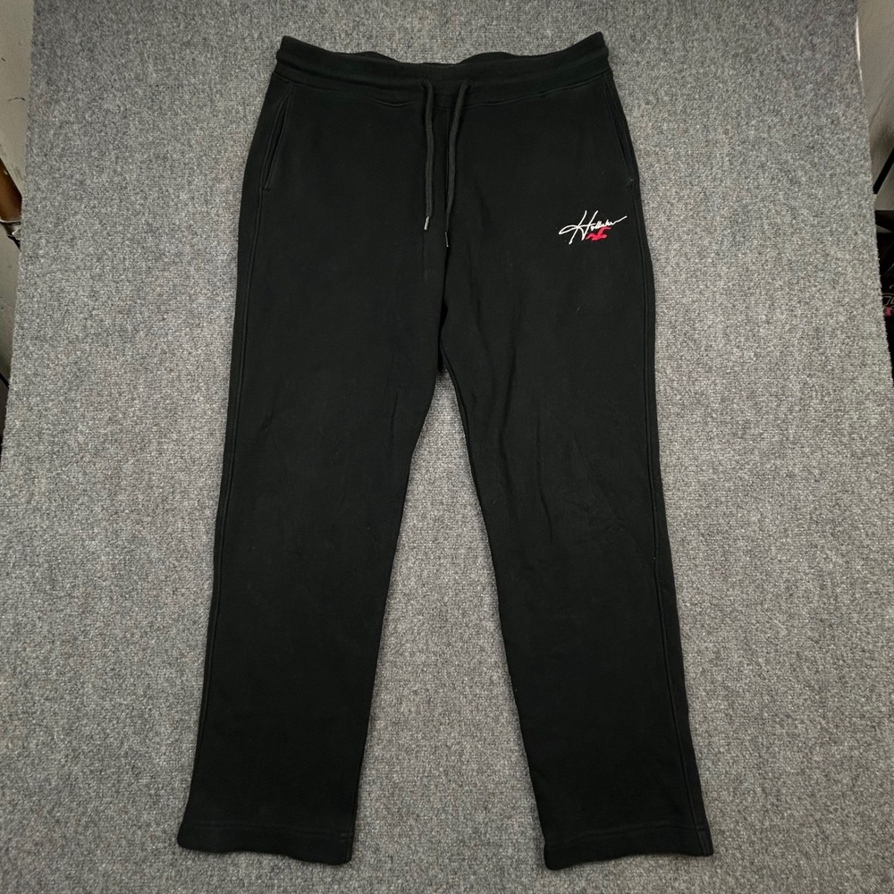 Hollister Sweatpants Mens XL Black Logo Fleece Joggers Must-Have Collection